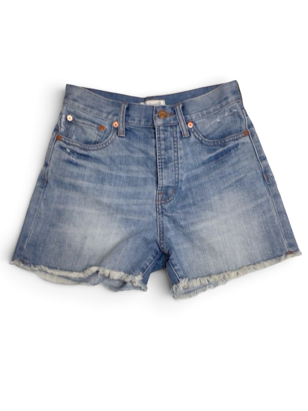 Madewell Relaxed Denim Raw Hem Shorts Size 25